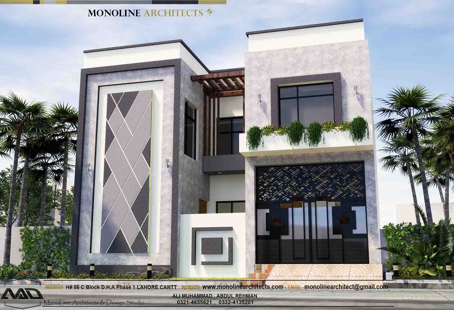 5 marla cross house design by monoline architects