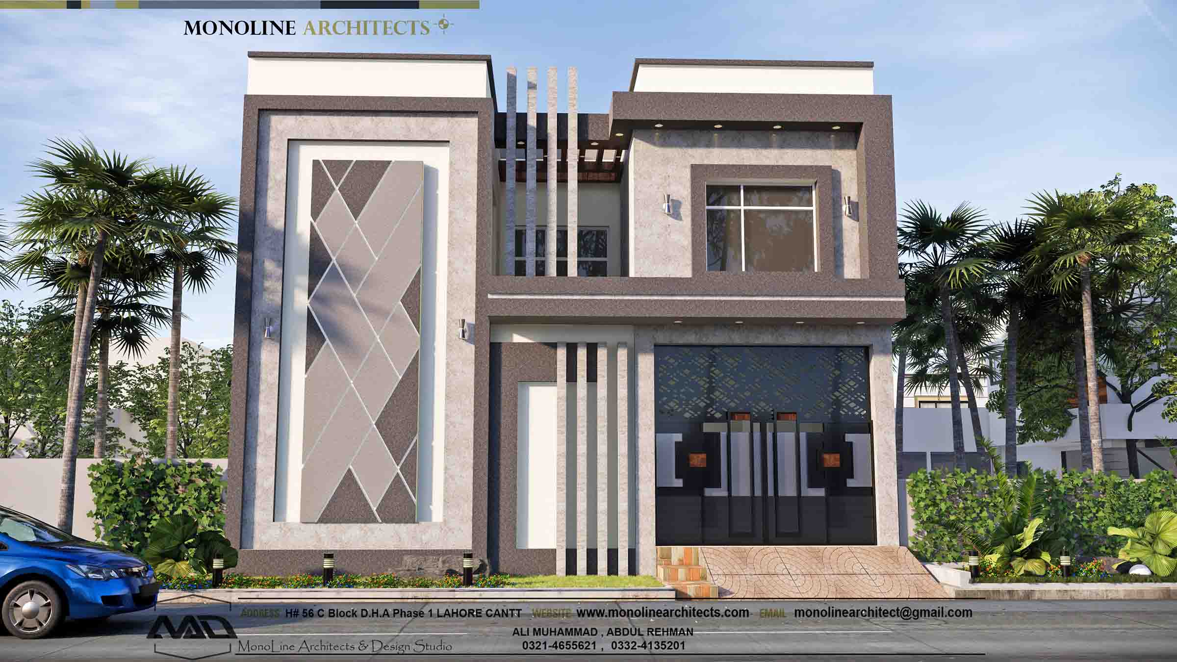 5 marla cross house design 1 by monoline architects