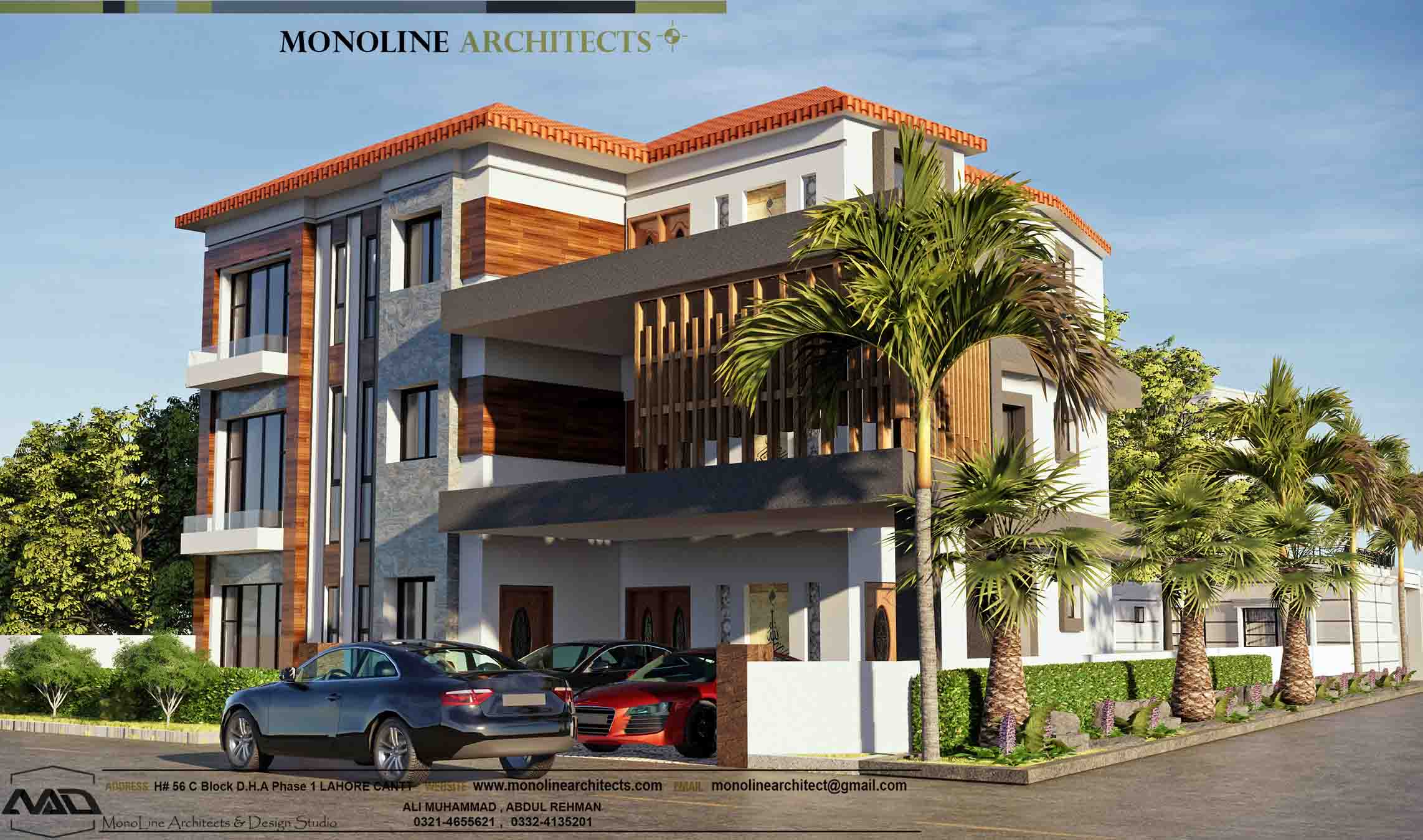 1 Kanal Corner House Design Monoline Architects Design Studio