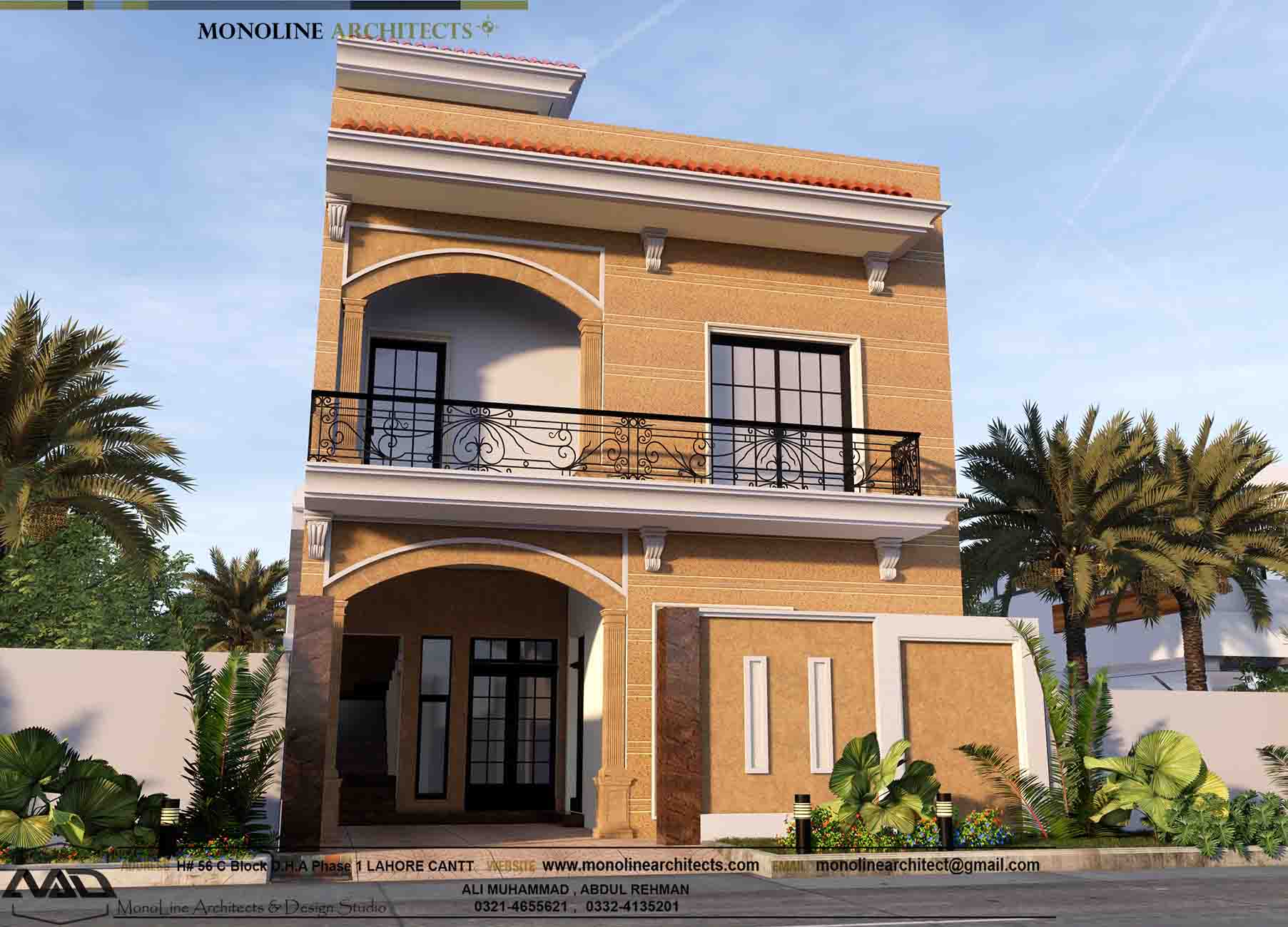 5 marla spanish house design by monoline architects